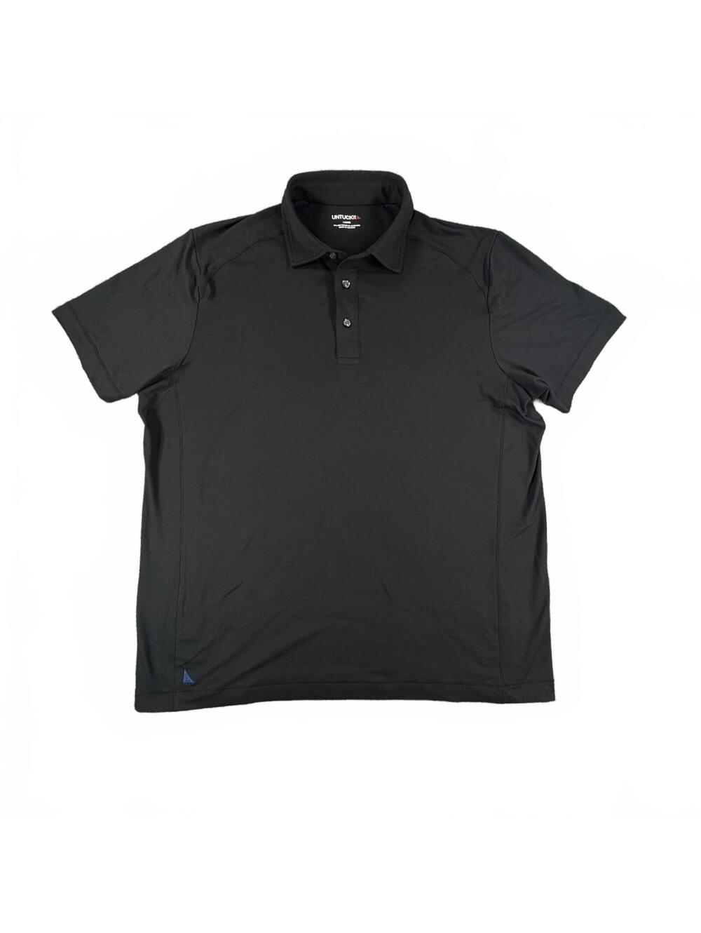 UNTUCKit Men's Clavidor Performance Golf Athletic Polo Shirt Black Size Large